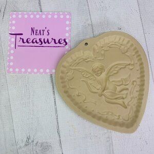 Brown Bag Cookie Art 1992 Hill Design CUPID HEART Angel Arrow Dough Stone Mold